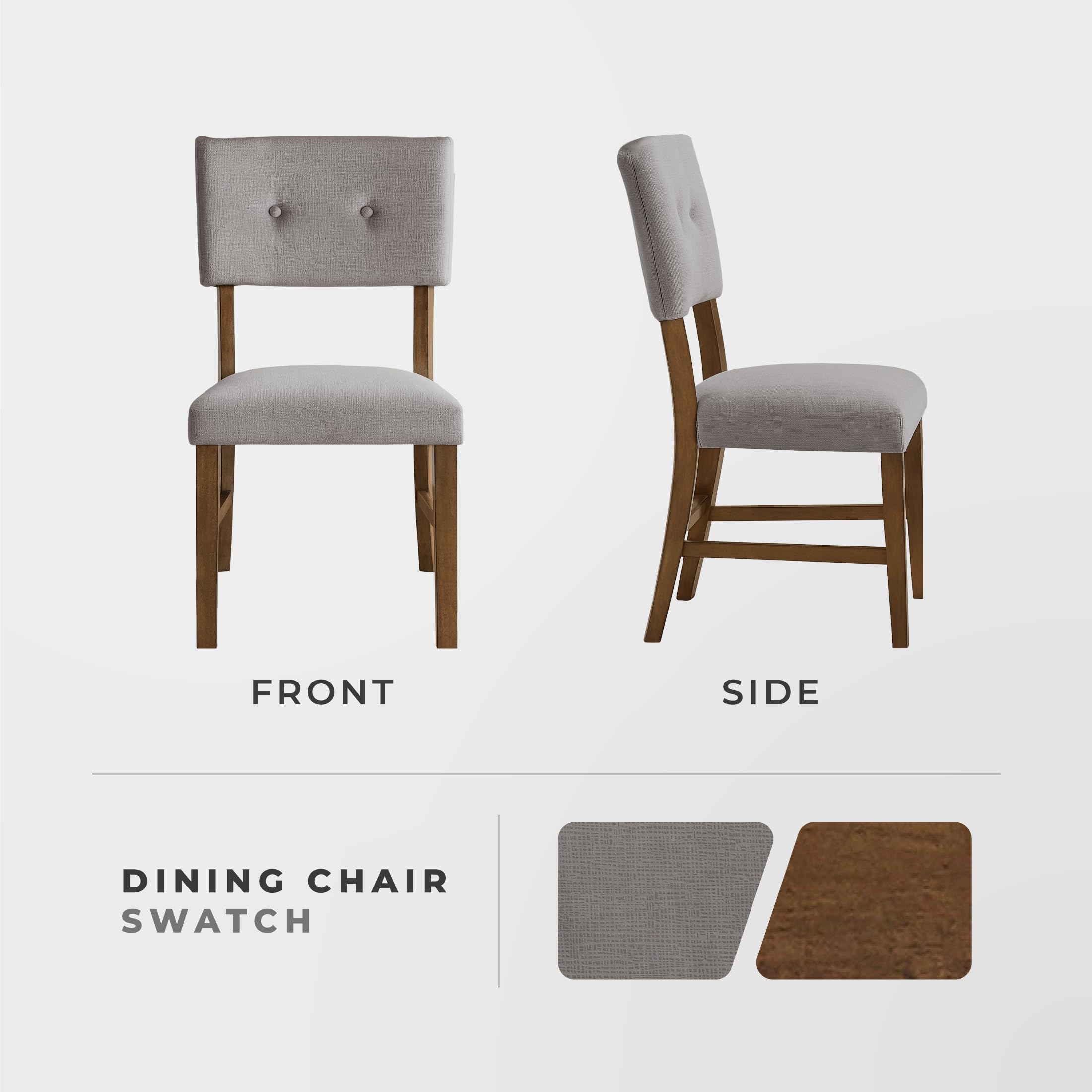 Lexicon Carlo Dining Chair (Set of 2), Gray/Light Oak - Image 4