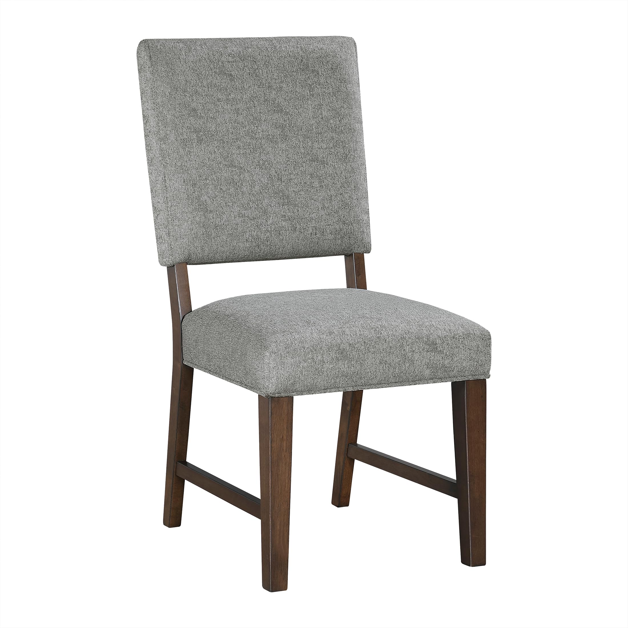 Lexicon Kitchen & Dining Room Chairs, Dining Chairs Set of 2, Linen Fabric Upholstered Dining Chairs, Solid Rubber Wood Armless Dining Chairs, Modern Dining Chair, Easy Assembly, Gray/Walnut - Image 4