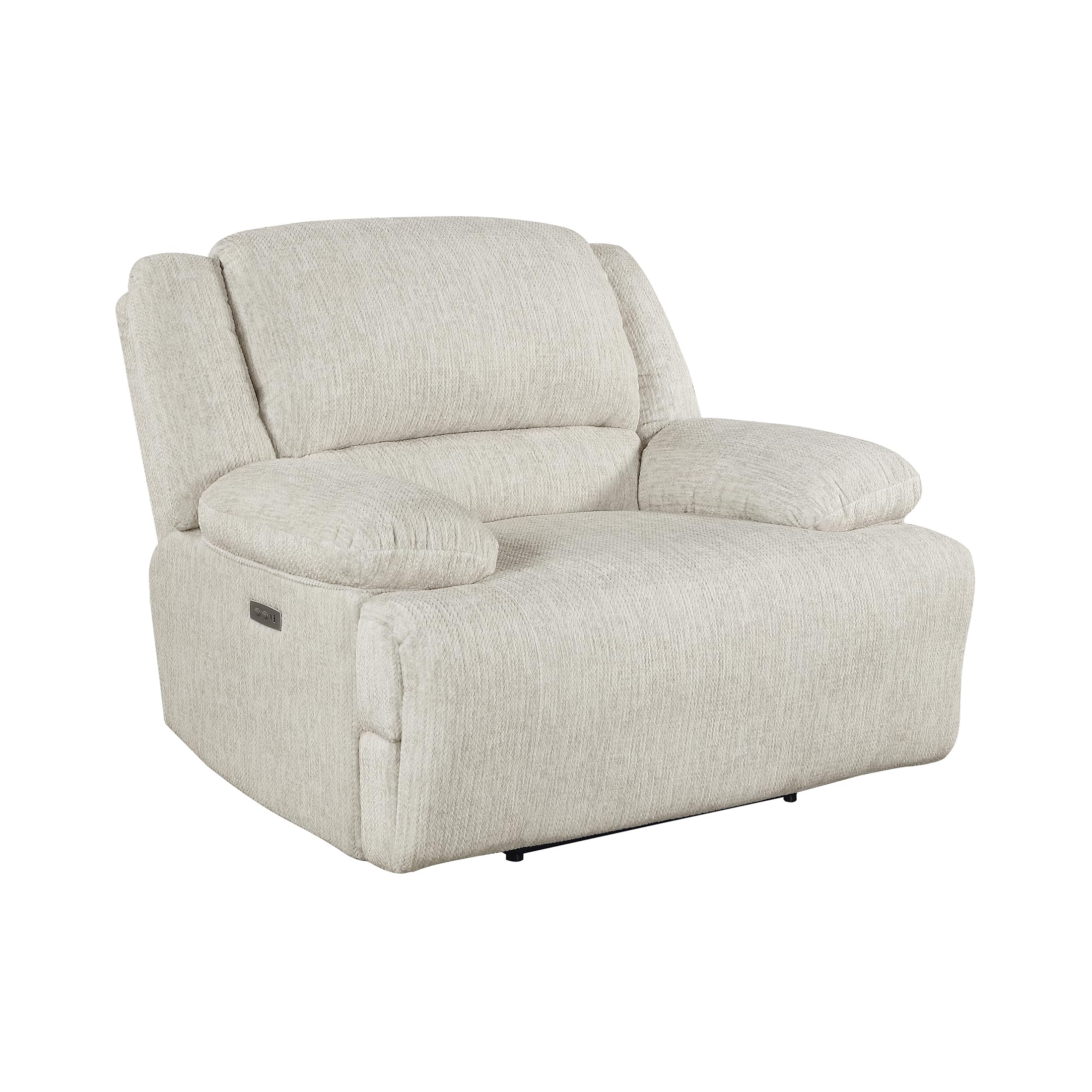 Lexicon Power Reclining Chair-Textured Microfiber Wall Hugger Recliner with Charging Ports, Pillow Top Arms, for Living Room/Theater Seating/Apartment, Easy Assembly, Vanilla Beige - Image 10